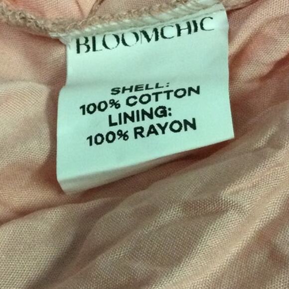 BLOOMCHIC 14-16 1X Plus Cotton Textured Shirred Bodice Pleated Midi Dress B81 - Picture 8 of 8